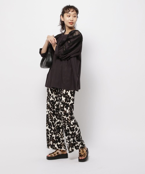 niko and...（ニコアンド）の「DRYユルプリントパンツ（その他パンツ・レディース・ブラック/ホワイト/チャコール/ダークブルー/スモーク/ライトグリーン・FREE）」の13枚目の写真