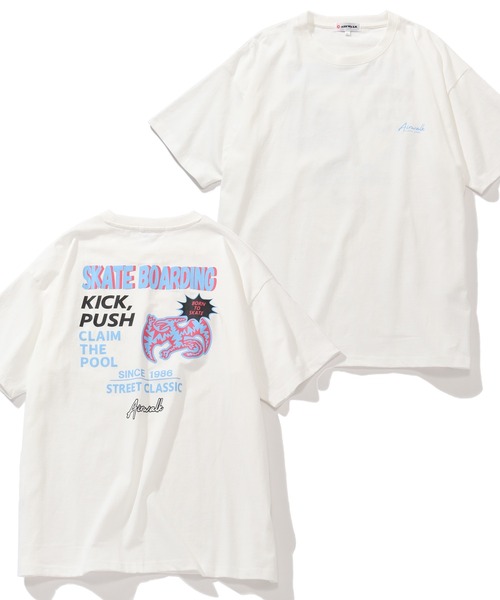 AIRWALK(エアウォーク)の「【AIRWALK/エアウォーク】アートワークデザイン ハーフスリーブTシャツ(Tシャツ/カットソー・メンズ・ホワイト/ダークブルー/ブラック・M/L/LL)」の1枚目の写真