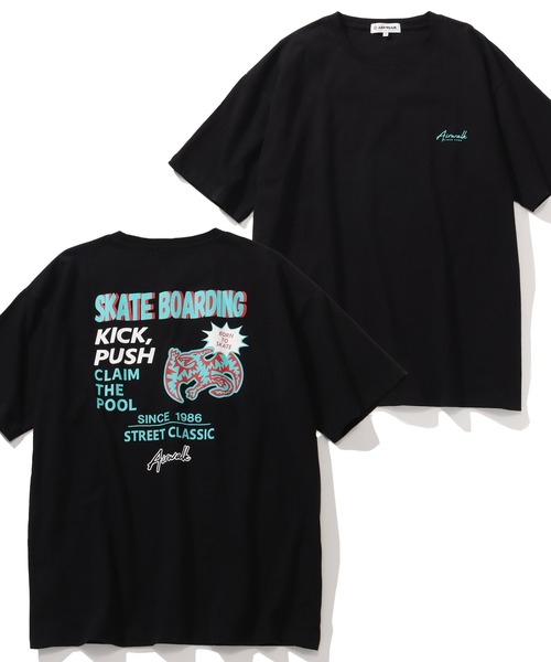 AIRWALK(エアウォーク)の「【AIRWALK/エアウォーク】アートワークデザイン ハーフスリーブTシャツ(Tシャツ/カットソー・メンズ・ホワイト/ダークブルー/ブラック・M/L/LL)」の2枚目の写真