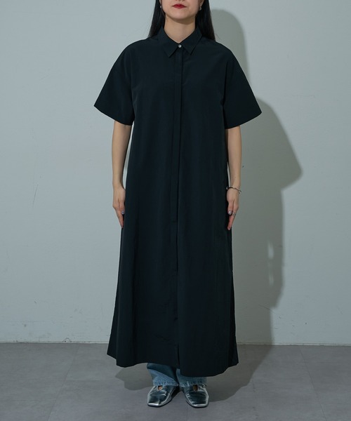 COLONY 2139（コロニートゥーワンスリーナイン）の「ハーフスリーブシャツワンピース（シャツワンピース・レディース・グレー/ブラック・FREE）」の18枚目の写真