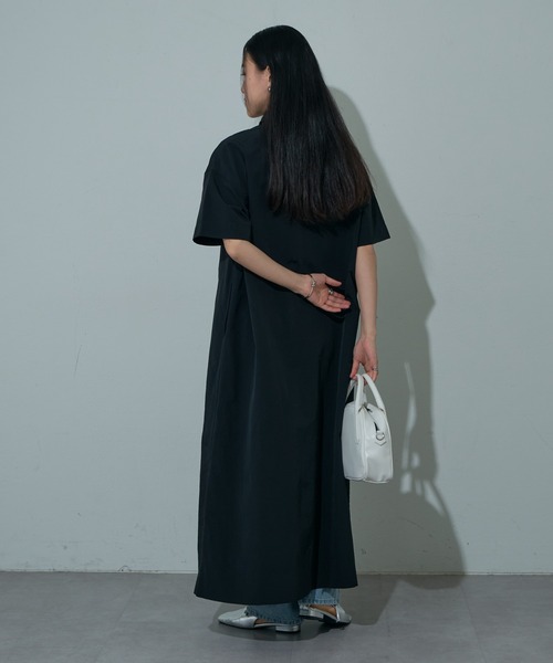 COLONY 2139（コロニートゥーワンスリーナイン）の「ハーフスリーブシャツワンピース（シャツワンピース・レディース・グレー/ブラック・FREE）」の7枚目の写真