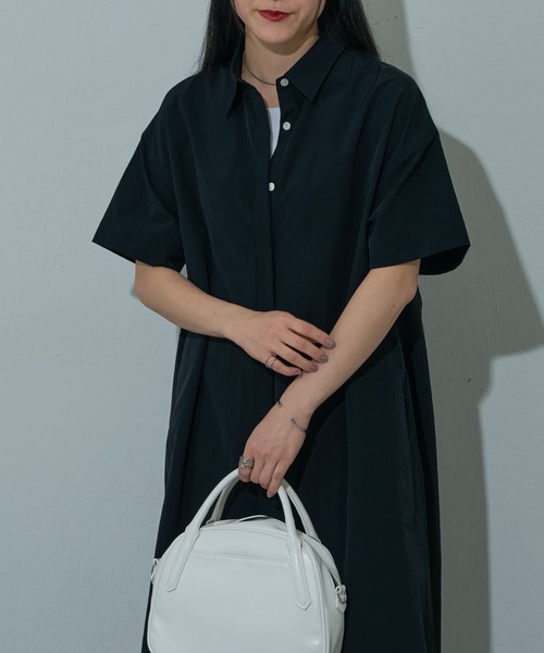 COLONY 2139（コロニートゥーワンスリーナイン）の「ハーフスリーブシャツワンピース（シャツワンピース・レディース・グレー/ブラック・FREE）」の8枚目の写真