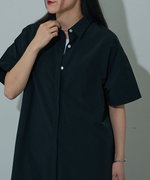 COLONY 2139（コロニートゥーワンスリーナイン）の「ハーフスリーブシャツワンピース（シャツワンピース・レディース・グレー/ブラック・FREE）」の10枚目の写真