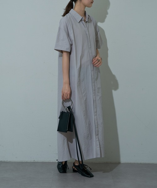 COLONY 2139（コロニートゥーワンスリーナイン）の「ハーフスリーブシャツワンピース（シャツワンピース・レディース・グレー/ブラック・FREE）」の15枚目の写真