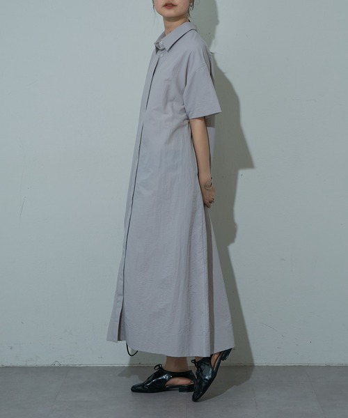 COLONY 2139（コロニートゥーワンスリーナイン）の「ハーフスリーブシャツワンピース（シャツワンピース・レディース・グレー/ブラック・FREE）」の12枚目の写真