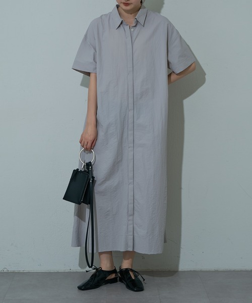 COLONY 2139（コロニートゥーワンスリーナイン）の「ハーフスリーブシャツワンピース（シャツワンピース・レディース・グレー/ブラック・FREE）」の13枚目の写真