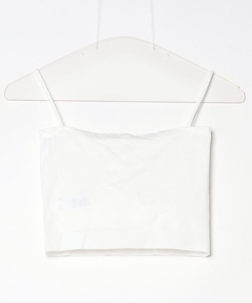 Y/lim(イリム)の「クロップド丈カップ付き細肩紐ベアキャミ(キャミソール・レディース・チャコールグレー/ブラック/オフホワイト・FREE)」の4枚目の写真