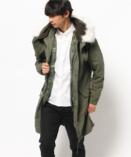 SEVENDAYS=SUNDAY(セブンデイズサンデイ)の「ALPHA M-65 PARKAジャケット(ピーコート・メンズ・ブラック/オリーブ・MEDIUM/LARGE)」の11枚目の写真
