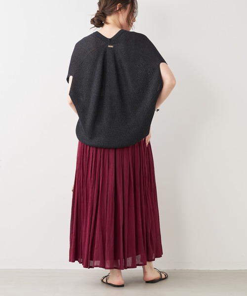 未使用タグ付✦24SS マイカ＆ディール インド綿クレープランダムタックスカート MICA&DEAL（マイカ＆ディール）の「インド綿クレープランダム
