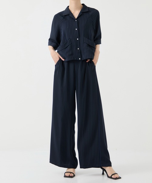 CITY TOKYO(シティトウキョウ)の「<セットアップ対応><2WAY><手洗い可能><接触冷感>ダブルクロスオープンカラーシャツ(シャツ/ブラウス・レディース・ダークグレー/ライトグレー/ネイビー/ブラック・FREE)」の21枚目の写真