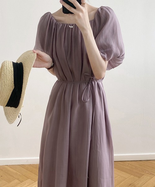aimoha(アイモハ)の「ランタンスリーブワンピ (SS)(ワンピース・レディース・ベージュ/パープル/グリーン・LARGE/MEDIUM)」の11枚目の写真