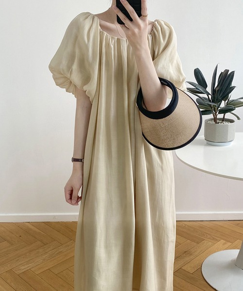 aimoha(アイモハ)の「ランタンスリーブワンピ (SS)(ワンピース・レディース・ベージュ/パープル/グリーン・LARGE/MEDIUM)」の21枚目の写真