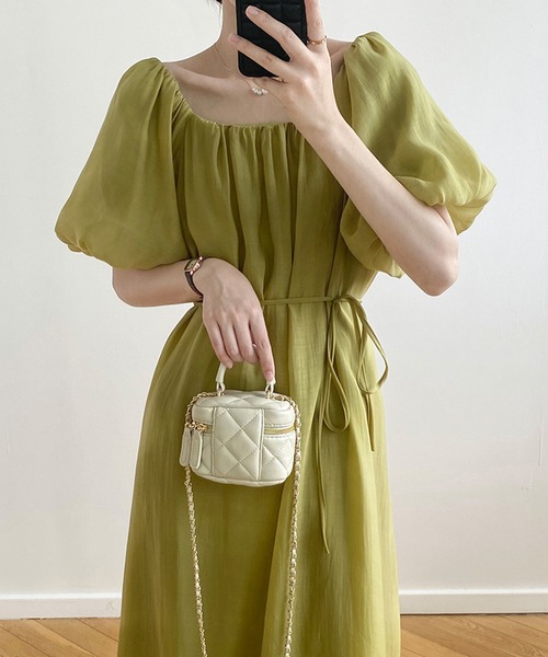 aimoha(アイモハ)の「ランタンスリーブワンピ (SS)(ワンピース・レディース・ベージュ/パープル/グリーン・LARGE/MEDIUM)」の22枚目の写真