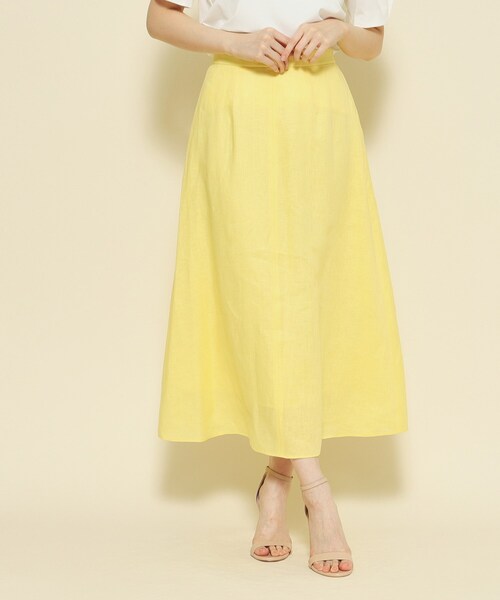 【セール】【洗える／麻素材／清涼感／シアー感】すっきり見えで甘すぎない、女性らしいフレアスカート（スカート）｜COUP DE CHANCE（クードシャンス）