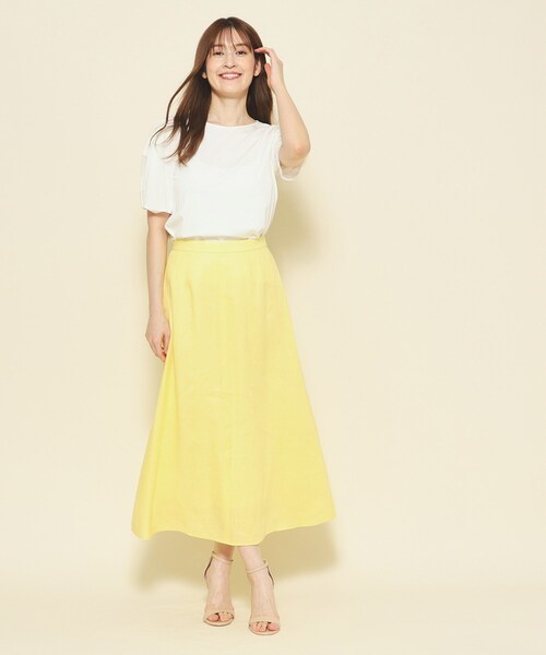 【セール】【洗える／麻素材／清涼感／シアー感】すっきり見えで甘すぎない、女性らしいフレアスカート（スカート）｜COUP DE CHANCE（クードシャンス）