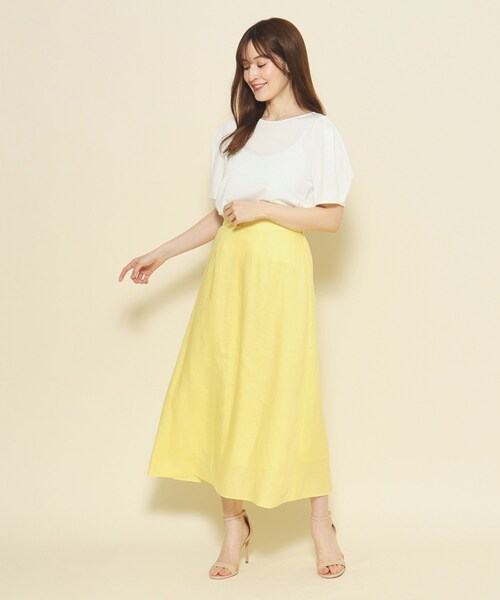 【セール】【洗える／麻素材／清涼感／シアー感】すっきり見えで甘すぎない、女性らしいフレアスカート（スカート）｜COUP DE CHANCE（クードシャンス）