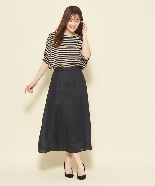 【セール】【洗える／麻素材／清涼感／シアー感】すっきり見えで甘すぎない、女性らしいフレアスカート（スカート）｜COUP DE CHANCE（クードシャンス）