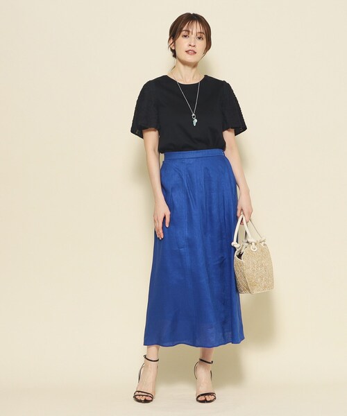 【セール】【洗える／麻素材／清涼感／シアー感】すっきり見えで甘すぎない、女性らしいフレアスカート（スカート）｜COUP DE CHANCE（クードシャンス）