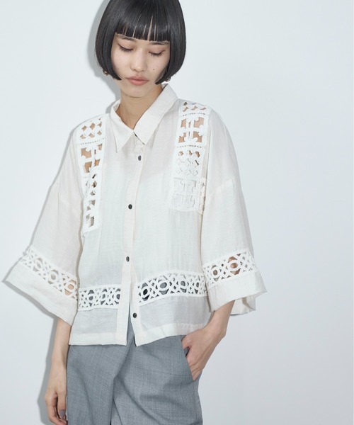 THE YOn（ザヨン）の「クロシェアクセントクロップドハーフ