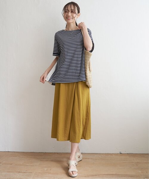 ikka（イッカ）の「【接触冷感／吸水速乾】冷感サイド切替ボーダープルオーバー【UVカット／親子コーデ】（Tシャツ/カットソー・レディース・オフホワイト/ネイビー/グレー/グリーン・L/M/S）」の16枚目の写真
