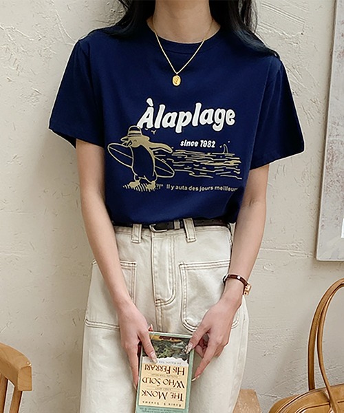 Girly Doll(ガーリードール)の「ロゴイラストTシャツ(Tシャツ/カットソー・レディース・ネイビー/ホワイト・M/L)」の22枚目の写真