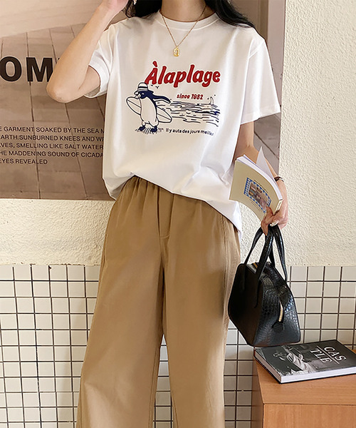 Girly Doll(ガーリードール)の「ロゴイラストTシャツ(Tシャツ/カットソー・レディース・ネイビー/ホワイト・M/L)」の3枚目の写真