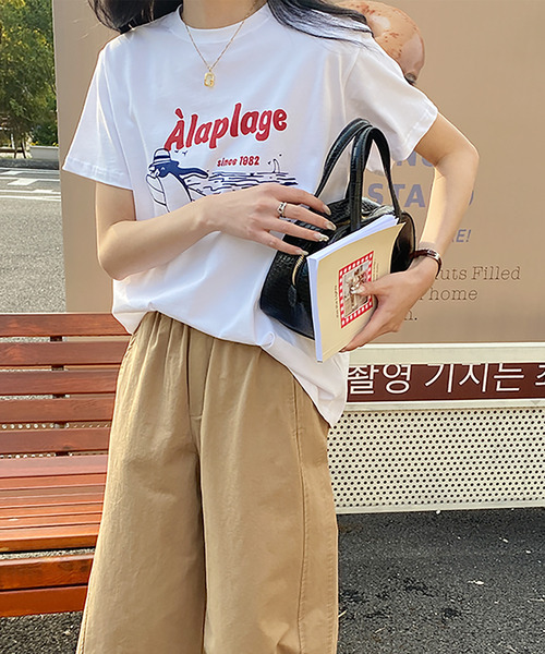 Girly Doll(ガーリードール)の「ロゴイラストTシャツ(Tシャツ/カットソー・レディース・ネイビー/ホワイト・M/L)」の4枚目の写真