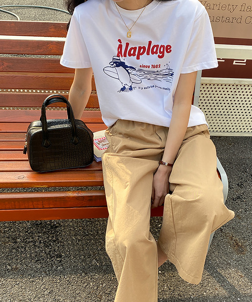 Girly Doll(ガーリードール)の「ロゴイラストTシャツ(Tシャツ/カットソー・レディース・ネイビー/ホワイト・M/L)」の7枚目の写真