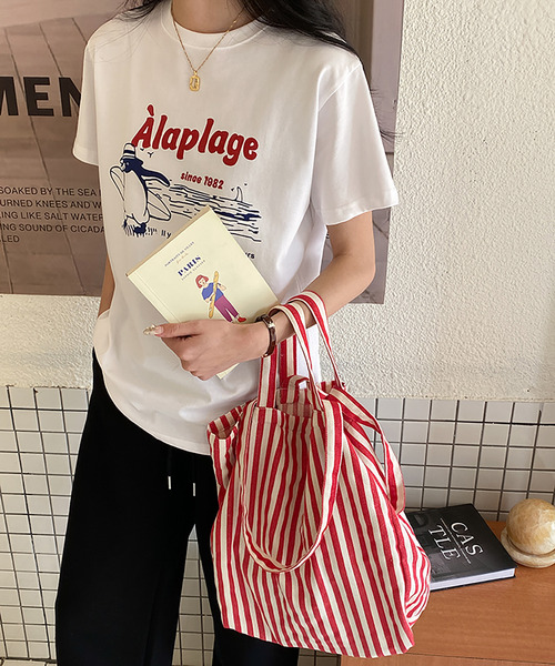 Girly Doll(ガーリードール)の「ロゴイラストTシャツ(Tシャツ/カットソー・レディース・ネイビー/ホワイト・M/L)」の11枚目の写真