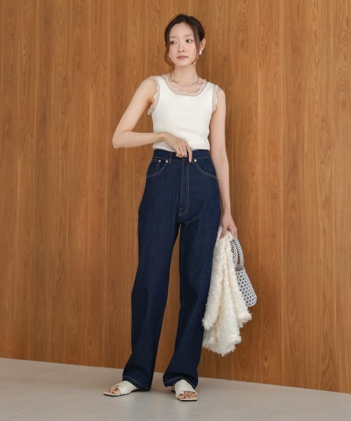 Bab（バブ）の「シアーラインタンクトップ（タンクトップ・レディース・ホワイト系その他/ブラック/グレイッシュベージュ/ブルー・FREE）」の5枚目の写真