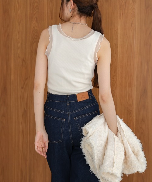 Bab（バブ）の「シアーラインタンクトップ（タンクトップ・レディース・ホワイト系その他/ブラック/グレイッシュベージュ/ブルー・FREE）」の12枚目の写真