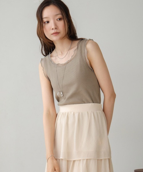 Bab（バブ）の「シアーラインタンクトップ（タンクトップ・レディース・ホワイト系その他/ブラック/グレイッシュベージュ/ブルー・FREE）」の19枚目の写真