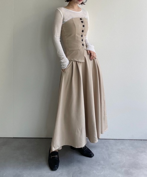ap retro(アプレトロ)の「ビスチェセットアップ(セットアップ・レディース・ブラック/グレー/ベージュ・LARGE/MEDIUM)」の16枚目の写真