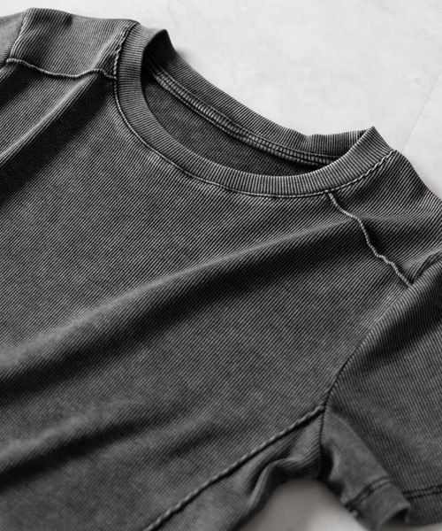 me+em select（ミームセレクト）の「ヴィンテージショートリブＴシャツ ／ vintage short  lib T-shirt（Tシャツ/カットソー・レディース・ブラック・FREE）」の2枚目の写真
