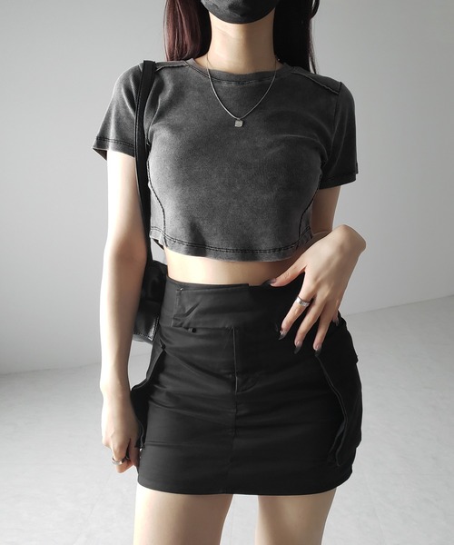 me+em select（ミームセレクト）の「ヴィンテージショートリブＴシャツ ／ vintage short  lib T-shirt（Tシャツ/カットソー・レディース・ブラック・FREE）」の8枚目の写真