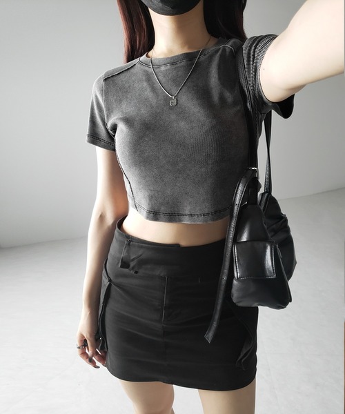 me+em select（ミームセレクト）の「ヴィンテージショートリブＴシャツ ／ vintage short  lib T-shirt（Tシャツ/カットソー・レディース・ブラック・FREE）」の9枚目の写真