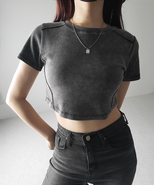 me+em select（ミームセレクト）の「ヴィンテージショートリブＴシャツ ／ vintage short  lib T-shirt（Tシャツ/カットソー・レディース・ブラック・FREE）」の11枚目の写真