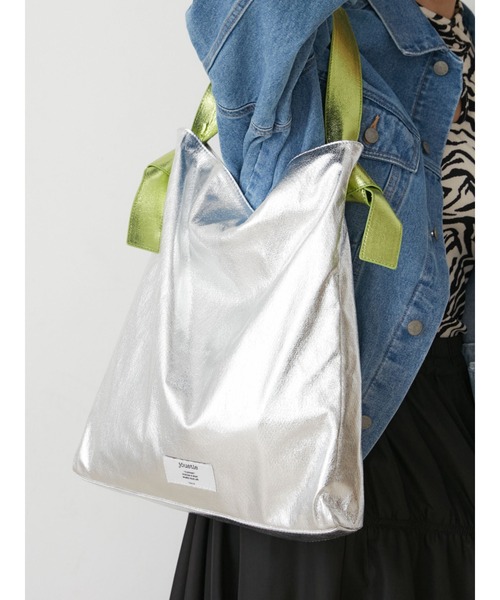 jouetie（ジュエティ）の「メタリックバイカラートートBAG（ハンドバッグ・レディース・シルバー/ブラック/グリーン・FREE）」の18枚目の写真