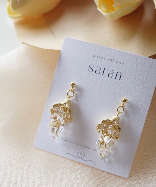 CERCA（チェルカ）の「saran jewelry/花のしずく ピアス（ピアス（両耳用）・レディース・ゴールド/シルバー・FREE）」の8枚目の写真