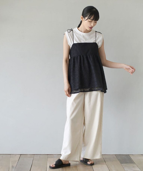 e-zakkamania stores（イーザッカマニアストアーズ）の「リネン混 カラープルオンパンツ（その他パンツ・レディース・モカ/ラベンダー/カーキ/オフホワイト/ブラック・M/L）」の12枚目の写真