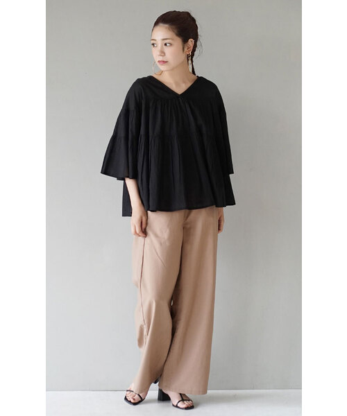 e-zakkamania stores（イーザッカマニアストアーズ）の「リネン混 カラープルオンパンツ（その他パンツ・レディース・モカ/ラベンダー/カーキ/オフホワイト/ブラック・M/L）」の13枚目の写真
