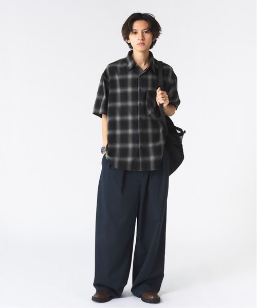 Adoon plain（アドーンプレーン）の「アソートフィッシングシャツ（オンブレチェック・ストライプ）（シャツ/ブラウス・メンズ・ブラック/ブルー・MEDIUM/LARGE）」の12枚目の写真