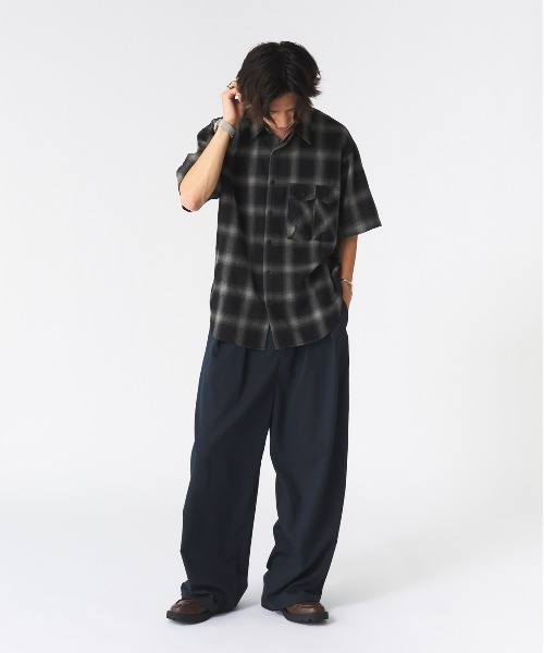 Adoon plain（アドーンプレーン）の「アソートフィッシングシャツ（オンブレチェック・ストライプ）（シャツ/ブラウス・メンズ・ブラック/ブルー・MEDIUM/LARGE）」の14枚目の写真