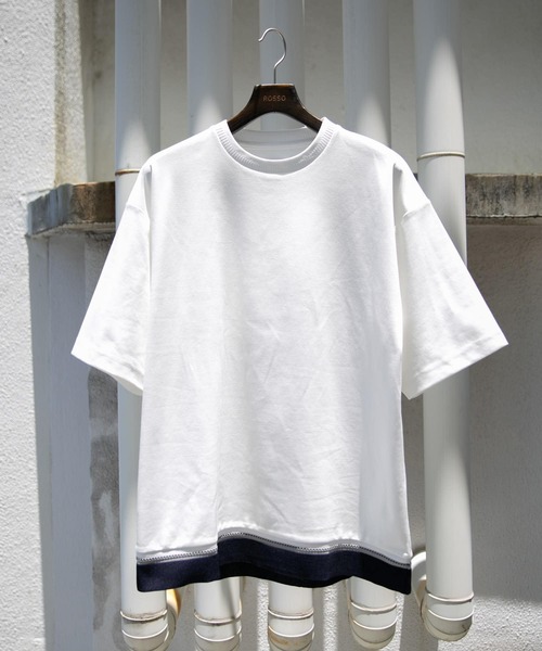 URBAN RESEARCH ROSSO MEN（アーバンリサーチロッソメン）の「『XLサイズあり』『WEB限定』ニットドッキングポンチTシャツ（Tシャツ/カットソー・メンズ・ブラック/ベージュ/ホワイト・X-LARGE/LARGE/MEDIUM/SMALL）」の2枚目の写真