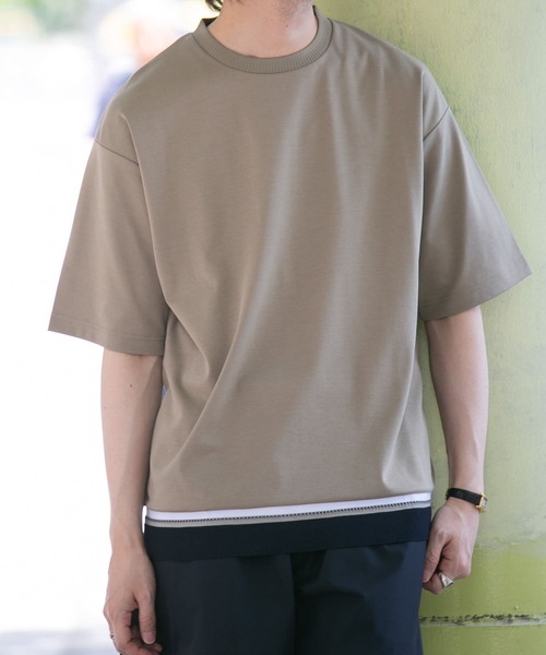 URBAN RESEARCH ROSSO MEN（アーバンリサーチロッソメン）の「『XLサイズあり』『WEB限定』ニットドッキングポンチTシャツ（Tシャツ/カットソー・メンズ・ブラック/ベージュ/ホワイト・X-LARGE/LARGE/MEDIUM/SMALL）」の6枚目の写真