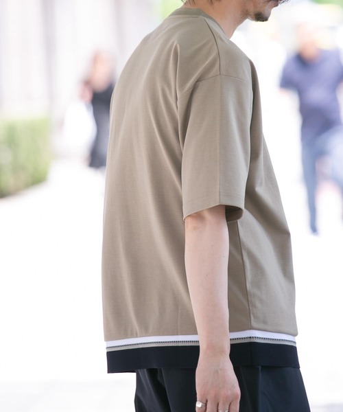 URBAN RESEARCH ROSSO MEN（アーバンリサーチロッソメン）の「『XLサイズあり』『WEB限定』ニットドッキングポンチTシャツ（Tシャツ/カットソー・メンズ・ブラック/ベージュ/ホワイト・X-LARGE/LARGE/MEDIUM/SMALL）」の9枚目の写真