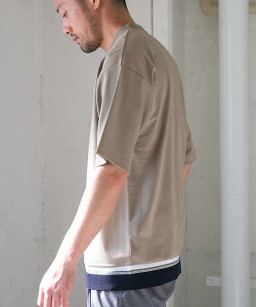 URBAN RESEARCH ROSSO MEN（アーバンリサーチロッソメン）の「『XLサイズあり』『WEB限定』ニットドッキングポンチTシャツ（Tシャツ/カットソー・メンズ・ブラック/ベージュ/ホワイト・X-LARGE/LARGE/MEDIUM/SMALL）」の18枚目の写真