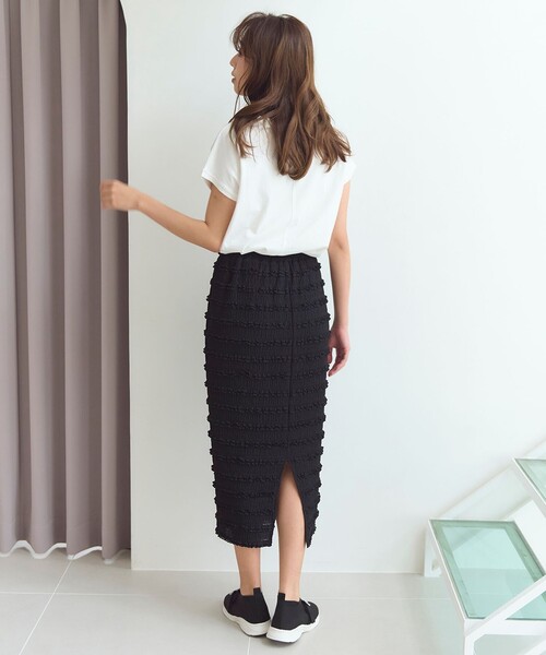 Feroux(フェルゥ)の「【洗える】カットフリルIラインスカート(スカート・レディース・ホワイト系/ブラック系・F)」の5枚目の写真