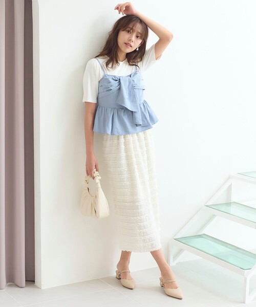 Feroux(フェルゥ)の「【洗える】カットフリルIラインスカート(スカート・レディース・ホワイト系/ブラック系・F)」の9枚目の写真