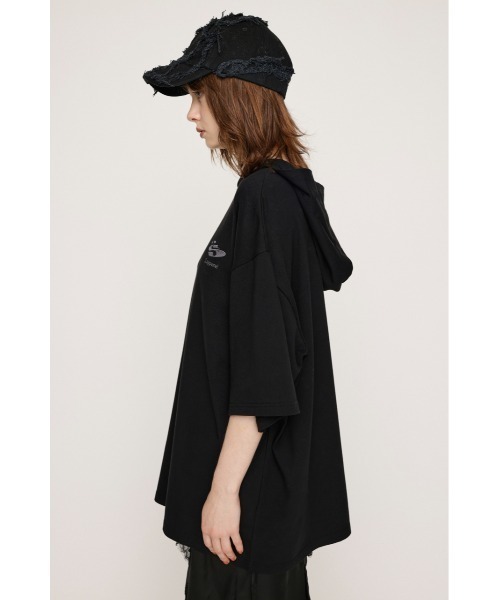 SLY（スライ）の「OVER SIZE HOODED T/SH オーバー サイズ フーディド Tシャツ（パーカー・レディース・ブラック/ブルー/グレー・FREE）」の7枚目の写真